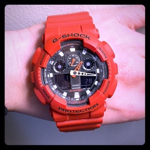 Men's Red G-shock GA100B-4A red watch